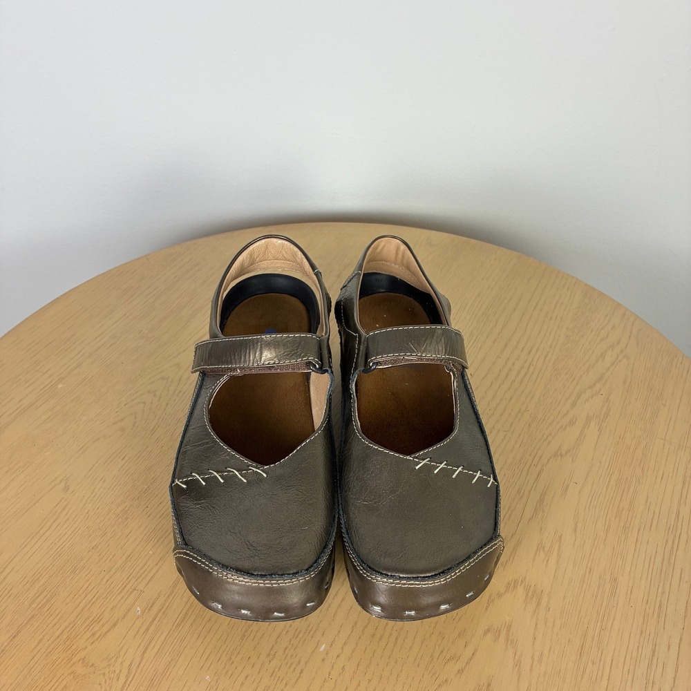 Wolky Bronze Metallic Leather Mary Jane Clogs Women's EU 39 US 8 Walking Comfort - Picture 2 of 7